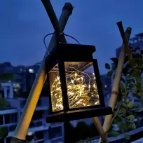 Led saulės žibintas stiklinis su 20 led (2 m girlianda) šiltai balta spalva su baterija – 2 stiklai rinkinyje sodo lempa saulės lempa žibintas saulės žibintas (2 x žibintas su led juostelėmis)