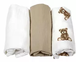 Babylux muslininė paklodė su guma vežimėliui, lopšiui, baby shower rinkinys