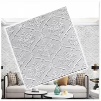 Lipni baltos spalvos sienų plokštės 3d tapetai Sl021 70x70cm