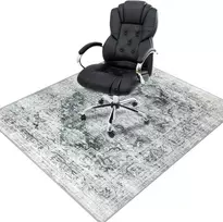 Homcomodar Apsauginis kilimėlis grindims, 120 x 150 cm, kilimėliai kėdėms kietoms grindims, boho stiliaus kilimėlis biuro kėdei kietoms grindims, neslystantis kilimėlis biuro kėdei (pilkas)