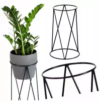 Modernus metalinis gėlių stovas 50cm juodas Loft