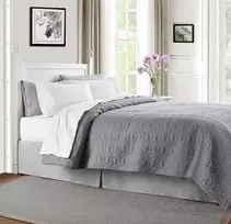 Elegant Comfort prabangus, minkštas ir jaukus 4 dalių patalynės komplektas 1500 Premium Hotel Quality mikropluošto dygsniuotas dizainas ant paklodės ir pagalvių užvalkalų, atsparus raukšlėms, Full