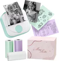 Itari Q02 mini spausdintuvas bluetooth nuotraukų spausdintuvas išmaniesiems telefonams, terminis spausdintuvas mokymuisi, mokyklinės prekės, etikečių spausdintuvas užrašams, dienoraščiui, atmintinei, nuotraukoms, žurnalui, su 3 popieriaus ritinėliais
