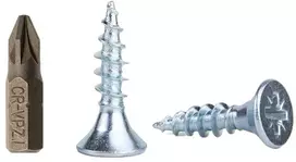 Marcopol 100 vnt. 2.5x10mm cinkuoto plieno medvaržčiai, Pozidriv galvutė
