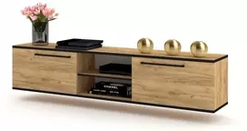 TV staliukas Krak Meble pakabinama Tv spintelė komoda lentyna juoda craft 200
