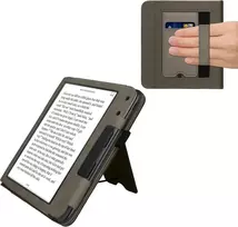 Kwmobile Apsauginis dėklas, suderinamas su Kobo Kobo Libra Colour / Tolino Vision Colour atverčiamu dėklu - dėklas su rankos dirželiu - Heart Pilkas