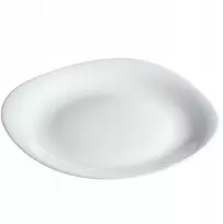 Kadax plokščia lėkštė 28 cm balta stiklinė kvadratinė didelė lėkštė