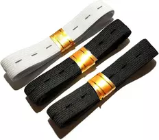 Mondo Idea 3 elastinių gumų rinkinys su kilpelėmis siuvimui, poliesterio elastinė juosta "pasidaryk pats", skirta siuvimui, galanterijos ir drabužių siuvimo reikmenys, balta ir juoda (15 mm x 90 cm)