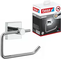 Tesa ekkro tualetinio popieriaus laikiklis, blizgus chromas, įsk. klijų sprendimą, didelė laikymo galia (iki 6kg), 53 mm x 140 mm x 99 mm