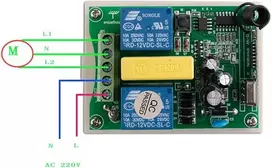 Ac 220vac rf 2 kanalų belaidis nuotolinio valdymo pultas 1 x imtuvas + 3 x siųstuvas žarnos variklis garažo durų projekcinis ekranas gervė 3 mygtukų variklio valdymas pirmyn ir atgal