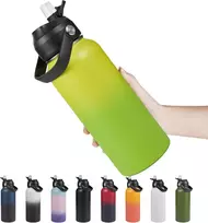 Hawthyhome nerūdijančio plieno gertuvė, 1000 ml, vandens butelis su šiaudeliu, 946 ml termosas, nepralaidus, be Bpa, vakuuminė dviguba sienelė, skirta sportui, kelionėms, stovyklavimui, žygiams, dviračių sportui