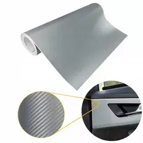 Carbon sidabrinė 3d automobilinė tuning plėvelė, ilgis 30 m, automobilio išvaizdos keitimas