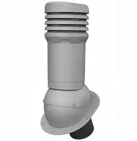 Izoliuotas kaminėlis 125 mm Parotec plokštiems stogams, bituminėms čerpėms, bituminei dangai - Pilkas