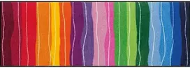 Daugiaspalvis plaunamas durų kilimėlis su banguotomis linijomis, 60 x 180 cm