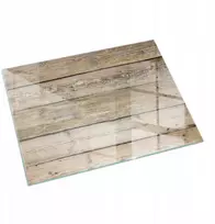 Tulup Apsauginis grūdintas stiklas po krosnele, medinė lenta, didelis formatas 120x80 cm