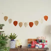 Champracer boho dekoratyvinė makramė sienų dekoracija, rankomis austas žalių lapų makramė gobelenas su mediniais karoliukais, gobelenas sienų dekoracija, boho sienų dekoracija, miegamasis, svetainė, vaikų kambarys (ruda)