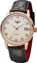 Elysee vyriškas laikrodis Vintage Master Automatic 40 5 Atm datos rodymas 80559, 80560, 80595, 80562, 80558, 80596, rožinis auksas, dirželis