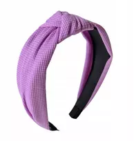 Framar Sajbazar Klasikinė elegantiška violetinė plaukų juosta su mazgu, turbanu ir rišamuoju elementu