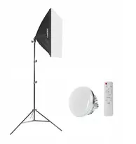 Cinegen Nuolatinės šviesos lempa 100w su softboxu ir stovu makiažui