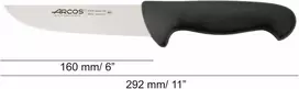 Arcos Series 2900 mėsininko peilis, skirtas kepsniams - nitrum nerūdijančio plieno ašmenys 160 mm (6,30 colio) - polipropileno rankena, juoda spalva