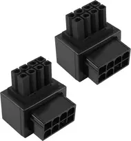 Gelrhonr 2 vnt. Gpu Vga Pcie 8 kontaktų maitinimo adapteris stačiu kampu 90 laipsnių kampo kištuko maitinimo adapterio plokštė stacionariems kompiuteriams grafikos plokštė - juoda