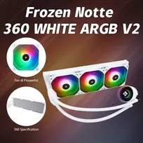 Thermalright Tr Frozen Notte 360 Baltas Argb Cpu aušintuvas, vandens Cpu aušintuvas, Cpu aušintuvo specifikacijos 360 Baltas, dvigubas ventiliatorius Pwm, S-fdb V2 guoliai, tinka Amd/am4, Am5, Lga1851