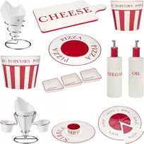Premier Housewares Hollywood picos lėkštė, raudona, kreminė, akmens masė