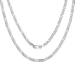 Chicsilver 925 sidabro 3 mm/5 mm moteriškas figaro grandinėlės madingas vėrinys be pakabuko vyrams ir moterims