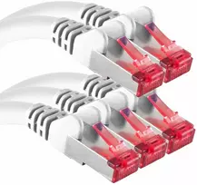 1attack.de 2m - 5 vnt. - Cat6 Ethernet Lan kabelis Rj45 - baltas - didelės spartos tinklo kabelis transliacijai, žaidimams, televizoriui ir kompiuteriui - stabilus ir patvarus - puikiai tinka namų tinklui ir biurui