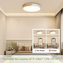 Kimjo led lubinis šviestuvas medinis apvalus - lubinis šviestuvas medinis baltas šiltai baltas 3000 k 24 w - lubinis šviestuvas svetainei 30 cm miegamajam virtuvei koridoriui verandai