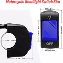 2x Motociklo vairo jungiklis su On/off mygtuku, 22mm, mėlynas