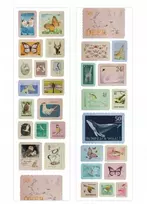 Folijos lipdukai ant ritinėlio Washitape 5,5 cm / 2 m Vintage drugeliai paukščiai