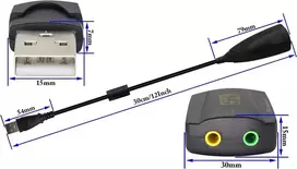 Išorinė Usb 7.1 garso plokštė su 3.5mm jungtimis