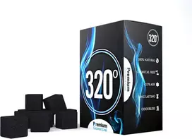320° Premium kokoso natūralios anglys (25 mm kubeliai) kaljanui ir Bbq - 1kg [shisha anglis]