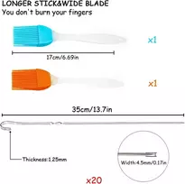 20 nerūdijančio plieno iešmelių 35 cm su silikoniniu teptuku