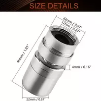 Mromax maišytuvo aeratoriaus antgalio atsarginė dalis, 1.9 cm skersmens vidinis sriegis, virtuvės aeratorius, galvanizavimo procesas, apsauga nuo purslų vonios kambariui, tualetui, virtuvei, kriauklei, maišytuvui, bidė, sidabrinis