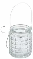Žvakidė-vaza-stiklainis žvakėms skaidrus stiklas 9 cm