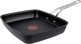 Tefal Jamie Oliver by E24541 Cooks, klasikinė keptuvė-grilis, 23 x 27 cm, lietas aliuminis, titanium 3 x nelipni danga, thermal signal depth, forma visų tipų viryklėms, indukcinė, juoda