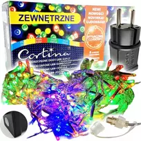 Cortina eglutės girlianda 200 Led varvekliai + laikmatis, daugiaspalvė