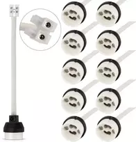 Dicuno gu10 lizdas su 15 cm maitinimo kabeliu ir antgaliais, keraminis pagrindas, vde, ugnies apsaugos renovacijos lizdas, 0,75 mm² kabelis, 300 w 250 v, atsparus karščiui iki 600 °c, 10 vnt.