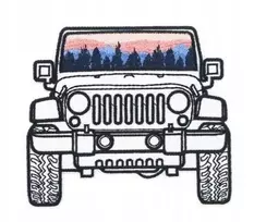 Termo siuvinėta aplikacija ant rankovės, lopas, emblema - visureigis, Jeep