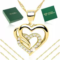 Golden Celebrity Gražus auksinis vėrinys širdis pr. 925/585 dovana mergaitei