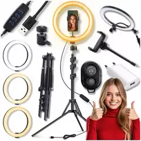 Led žiedinė lempa ring su bt nuotoliniu valdymu filmams, nuotraukoms, makiažui, stovas 220cm