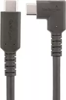 Startech.com 2m usb-c kabelis su kampu, usb 3.2 gen 1 (5gbps), usb c į usb c duomenų/monitoriaus/dokavimo stotelės kabelis, 4k 60hz dp alt režimas, įkrovimo kabelis 100w, 90 laipsnių kampo jungtis (rusb315cc2mbr)