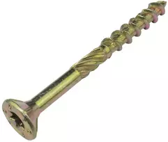 Aerzetix - C46640 - 100 vnt. rinkinys - medvaržčiai, skersmuo 6 x 70 mm, įleidžiama galvutė su žvaigždutės įspaudu T30 - pagaminti iš geltono galvanizuoto plieno - tvirtinimo sriegis, tvirtinimo elementas, stogo konstrukcija, fanera