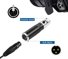 Mini Xlr 3-pin į 4-pin adapteris mikrofonams ir kameroms