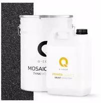 Mozaikinis tinkas juodas M12 dervos dekoratyvinis išorinis 25kg + gruntas 6.6m2