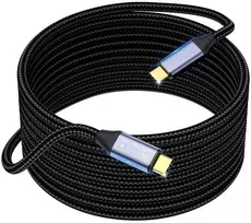 Hotutuki usb c duomenų perdavimo kabelis 5 m, 10gbps duomenų perdavimas, usb 3.1 gen2 type c įkrovimo kabelis, ilgas usb c kabelis, 100 w 20 v/5 a greito įkrovimo kabelis, 4k @ 60 hz vaizdo perdavimas monitoriui, usb c 5 m
