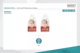 Digitus Cat 6 S-ftp tinklo kabelis, 7m, pilkas
