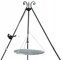 Trikojis laužavietės grilis, 210 cm, sodo, nerūdijančio plieno grotelės Ø 80 cm